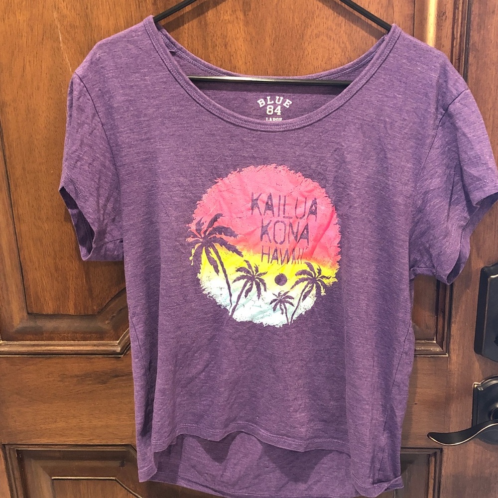 Blue 84 Women's Purple Tropical Tee